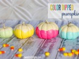 color dipped pumpkins