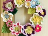 crochet flower wreath