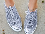 glitter and studded sneakers