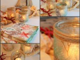 glass jar decoupage candleholders