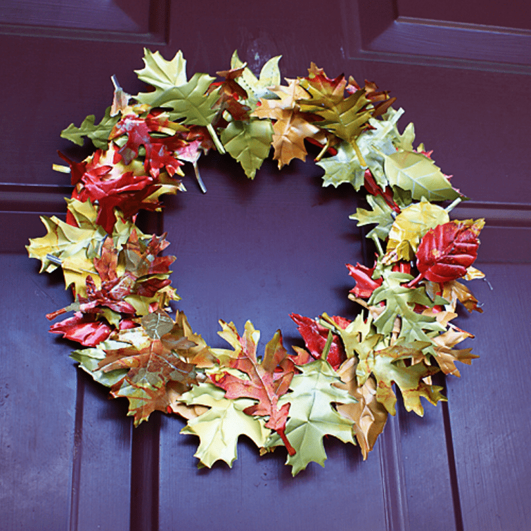 Beautiful Fall Leaves Wreath Of Upcycled Cans