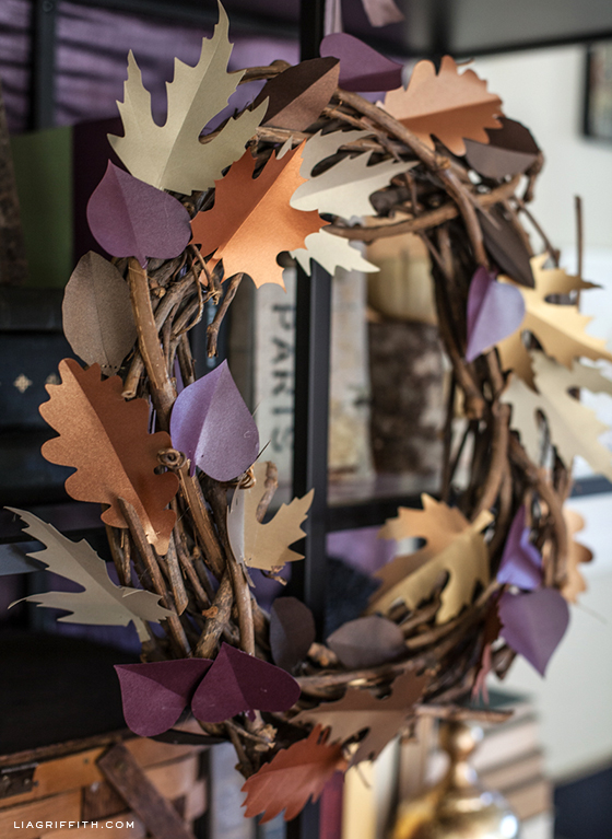 colorful paper leaf wreath