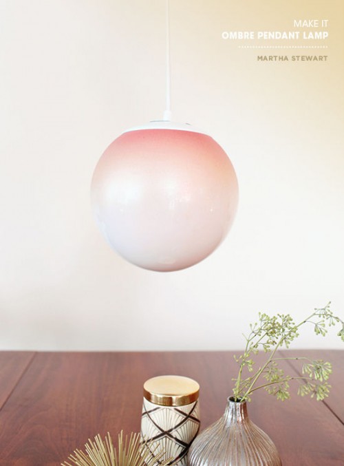 pink ombre pendant lamp