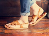 leather fringe sandals