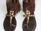 fringed gladiator sandals