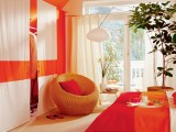Bright Orange Attic Space Design