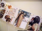 a vintage Thanksgiving card garland is a timeless idea and you can easily make one yourself