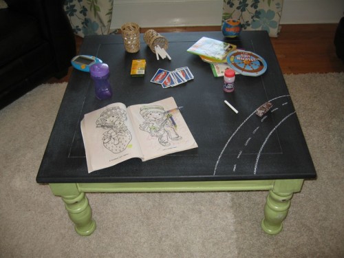 Chalkboard Coffee Table After Renovation