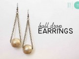 gilded ball drop earrings