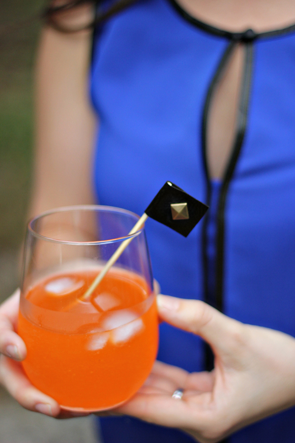 leather studded drink stirrers