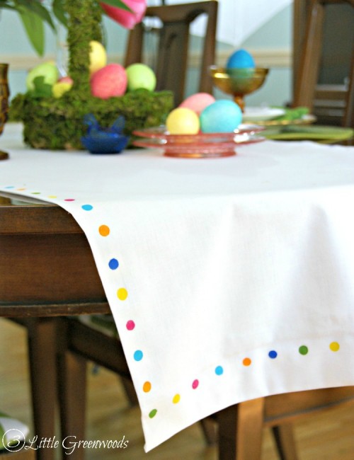 Cheerful Diy No Sew Table Runner For, Diy Table Linens