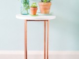 industrial copper pipe nightstand