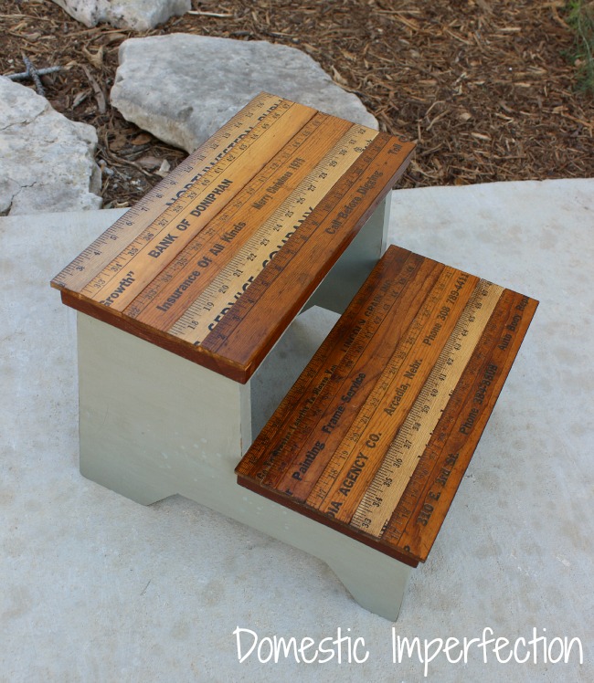 rustic step stool makeover