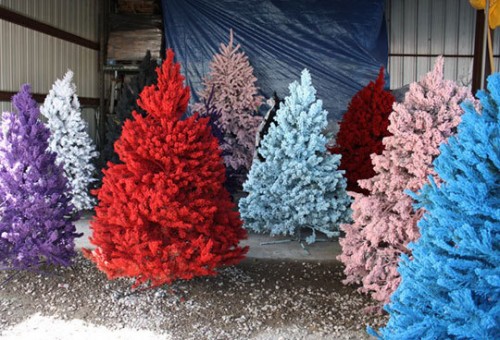 Colorful Artificial Christmas Trees