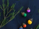 Colorful Diy Acorn Ornaments