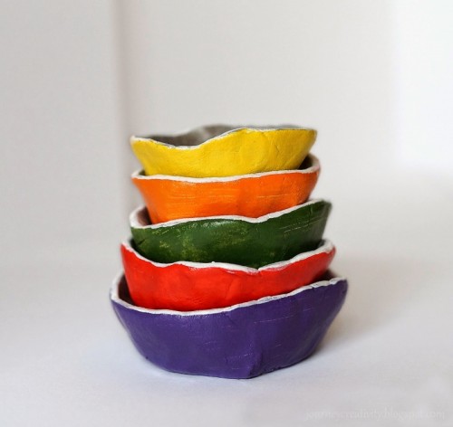 Colorful DIY Air Dry Clay Jewelry Dishes