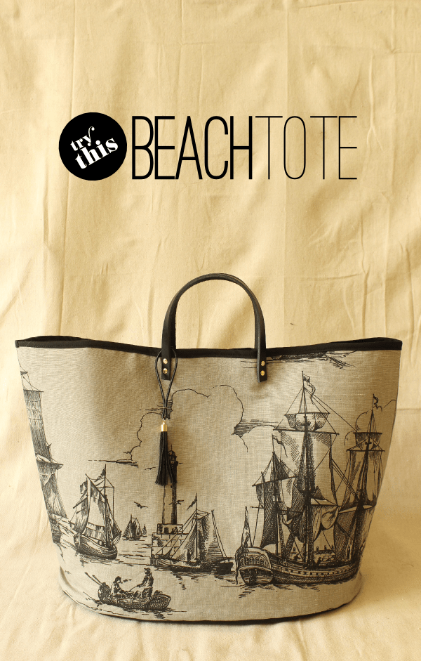 vintage styled beach tote