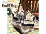 crochet straw beach bag