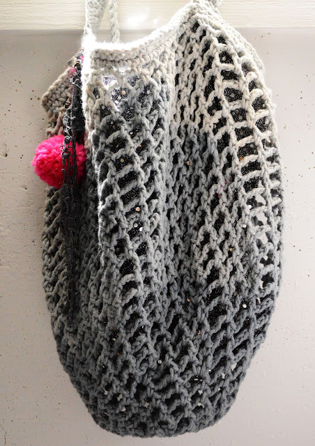 crocheted beach bag