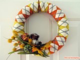 Colorful Diy Fall Wreath Of Yarn