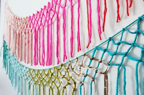 Colorful DIY Macrame Yarn Garland For Party Decor