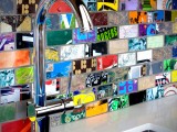 recycled mosaic backsplash
