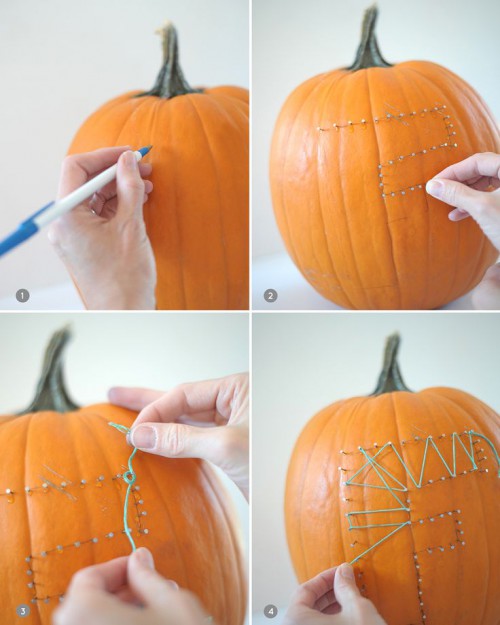 Colorful DIY String Art Pumpkin