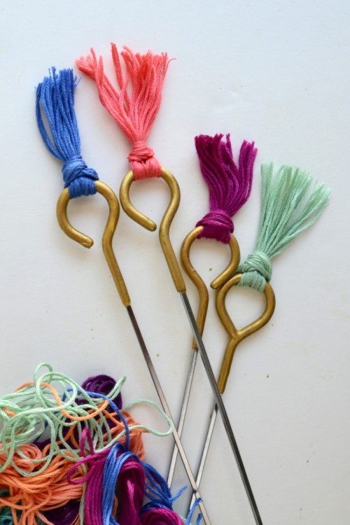 Colorful DIY Tasseled Roasting Sticks