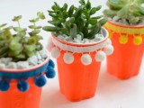 Colorful Handmade Solo Cup Succulents