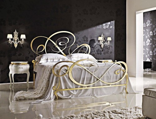 a refined neutral bedroom with a dark floral print wall that contrasts the whole space and makes it wow