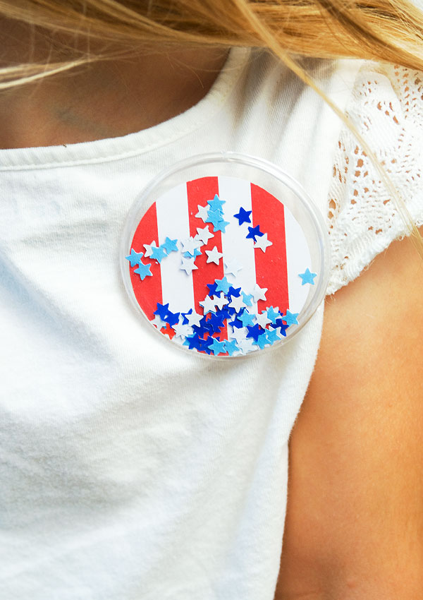patriotic confetti buttons