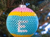 Perler bead ball ornaments