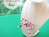 candy cane bow necklace