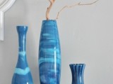 painted swirl vases