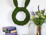 bunny shaped moss wreath