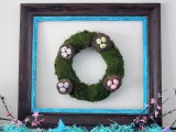 Easter mantel wreath with moss