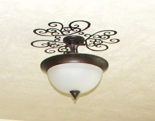 patterned ceiling medallion (via thriftyandchic)