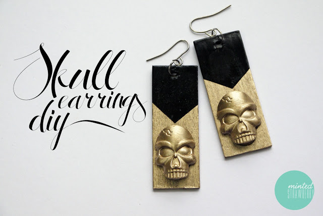 glam skull earrings