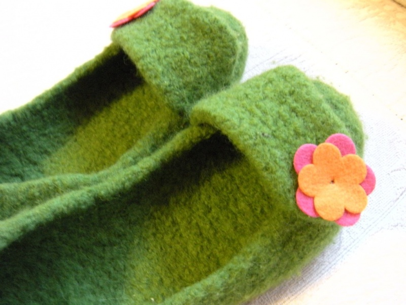 French press felted slippers