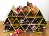 geometric shoe rack