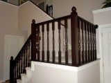 banister makeover with gel stain