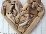 driftwood heart art