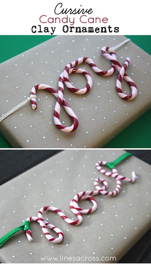 candy cane clay ornaments