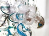 Glass Christmas ornaments chandelier