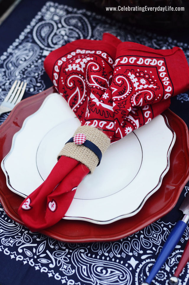 patriotic red napkin