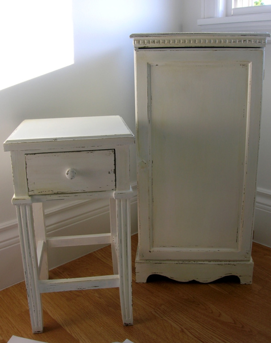 furniture distressed with paint and wax