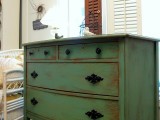 dresser distressed with paint
