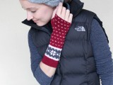 winter pattern arm warmers