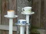 vintage tea cup bird feeders