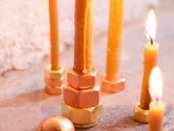 golden foil candle holders